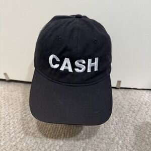 CASH Johnny Cash Black Embroidered  Adjustable Hat OSFA Johnny Cash Museum - NWT